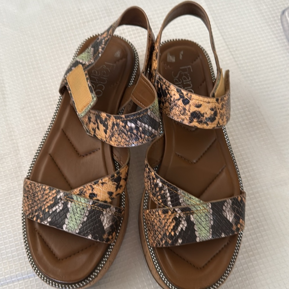 FRANCO SARTO Platform Wedge Sandals, Velcro Strap. Women's Size 8M - Picture 7 of 10